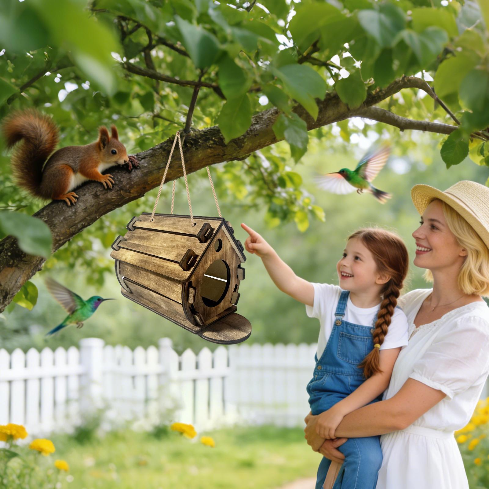 Wood Bird House Wooden Hangable Birdhouse Backyard Bird House For Bluebirds Sparrow Chickadee Outdoor Garden Yard Patio Porch S