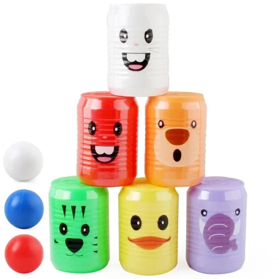 

Can Shape Bowling Toy for Kids and Family Indoor Interactive Game with Cartoon Animal Pattern Perfact for Friends Party