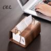 Sturdy Storage Box Wooden Tissue Holder, Rectangular Decorative Paper Napkin Dispenser, Bedroom Cover Organizer, for Office Desk Home Decor Dormitory
