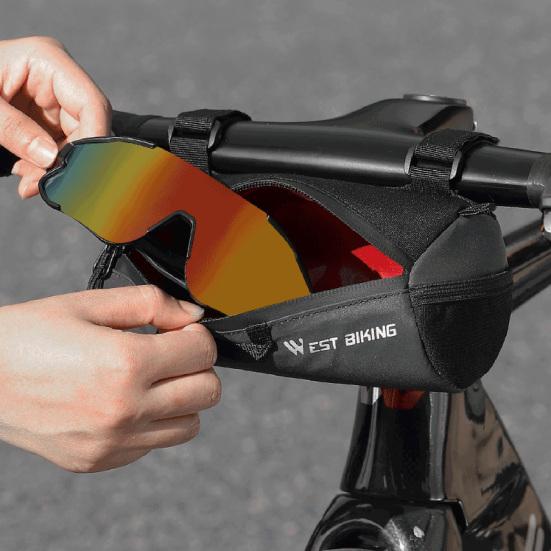 Bike Handlebar Bag Portable Multi-purpose Simple Installation Large Capacity Waterproof Storage Pouch Bicycle Frame Tube Bag