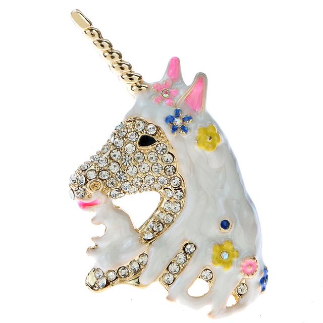 New Beautiful Unicorn Brooches For Women Dreamlike Fairy Tales Animal Pin Kids Girls Jewelry 2 Colors Available