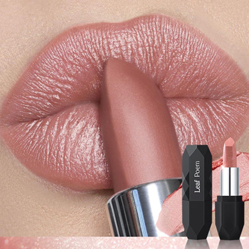 Parelmoer Lippenstift Langhoudend Waterdicht Roze Rosey Metaal Diamant Lipstick Creëer Zijdezacht Charmant Volle Gedurfde Lip Make-up