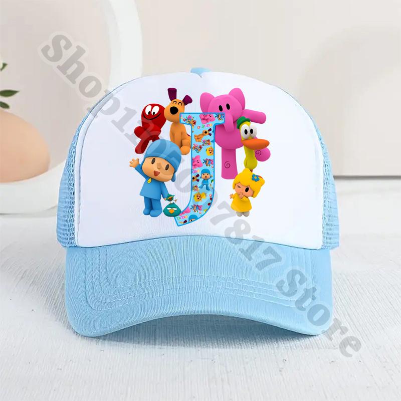 Kids Cartoon Cute Caps Summer Casual Sunbonnet Pocoyoed Anime Printed Baseball Cap for Boy Girl Children Hat Birthday Gifts