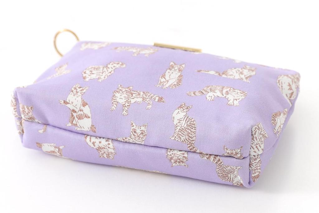 DDintex FLORET LONDON BASIC Pouch, Miao Lavender, 15 x 10.5 x 4.5cm [Liberty Print]