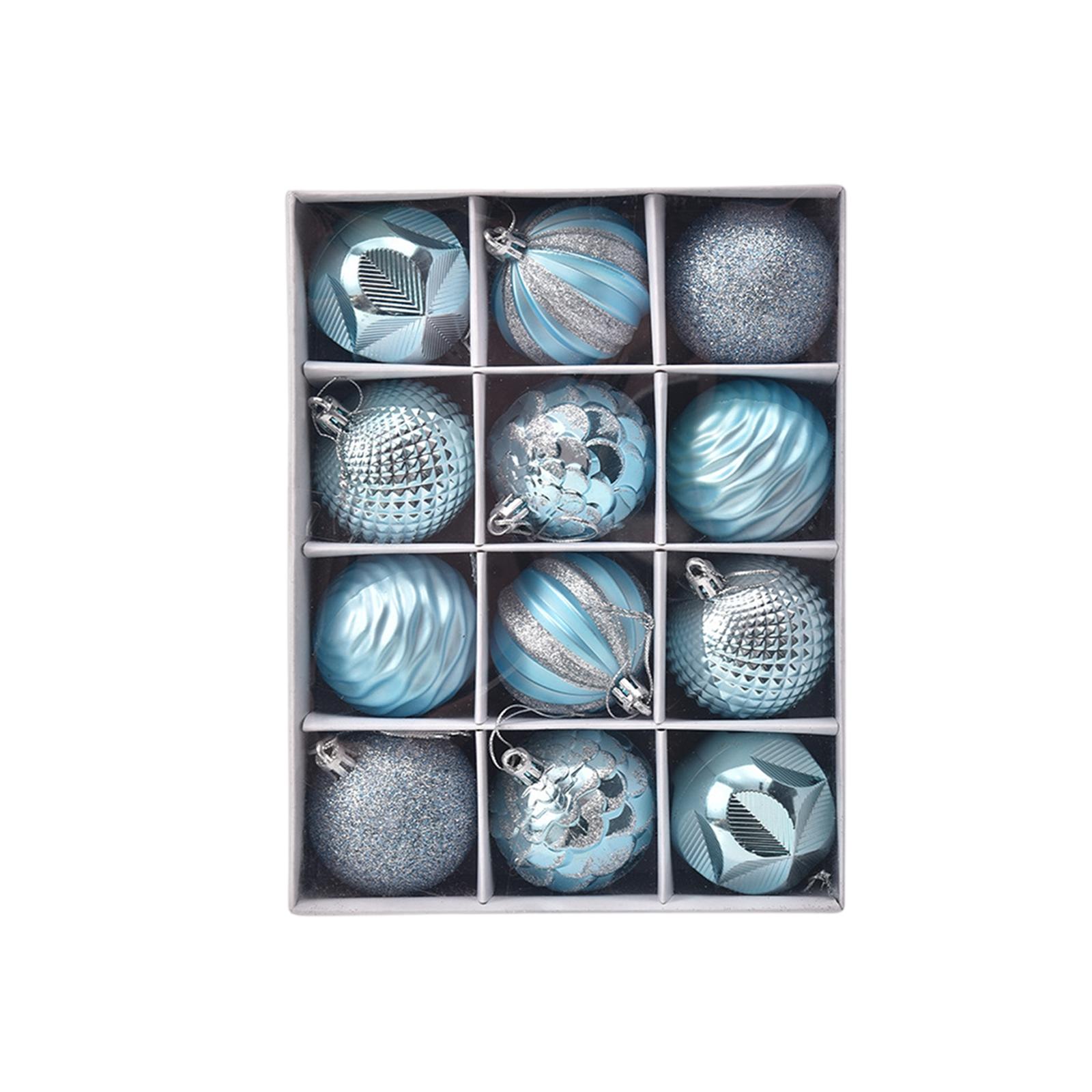 

12 шт. Рождественские шары 2,36 дюйма Небьющиеся пластиковые украшения для рождественской елки Подвеска Декоративные рождественские шары для елки Праздничные One Size