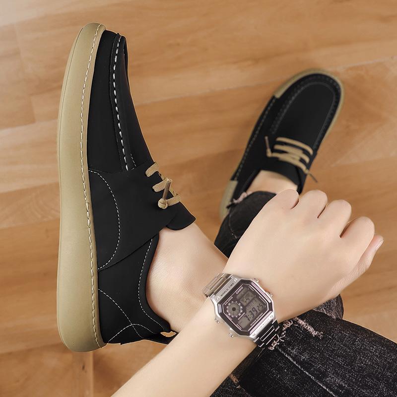 Men's Leather Shoes Fashion Casual Shoes Rubber Wear-resistant Soft Men's Leather Sneakers