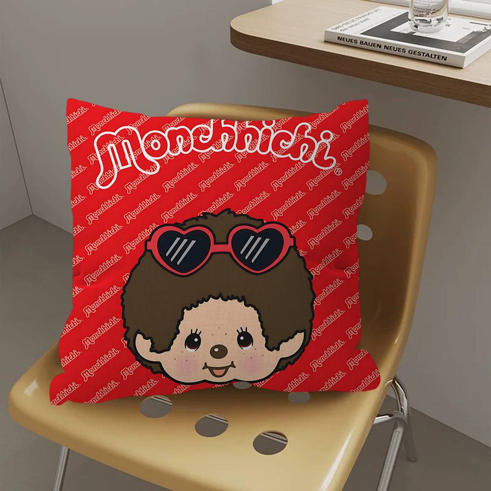 Cartoon M-Monchhichis Personalized Pillow Cover Kids Bedroom Wild Party Decor Pillowcase Kid Birthday Shower Gift