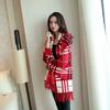 New Shawl Korean Trendy Sweater Women Spring Autumn Winter Knitted Bat Shaped Shirt Cloak Jacket Plaid Cardigan