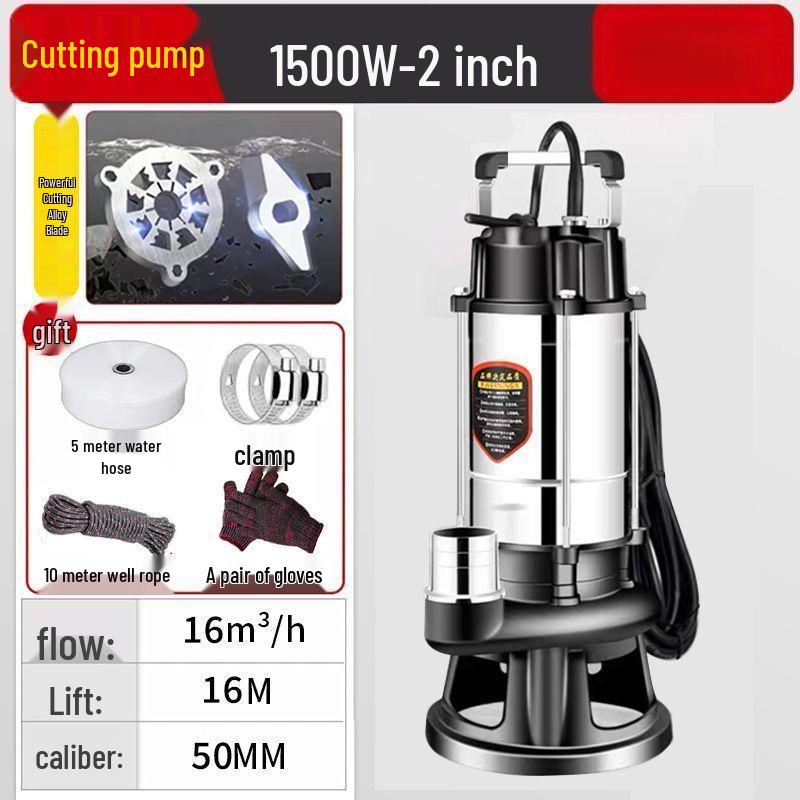 220V Household Sewage & Sludge Pump for Septic Tank and Drainage