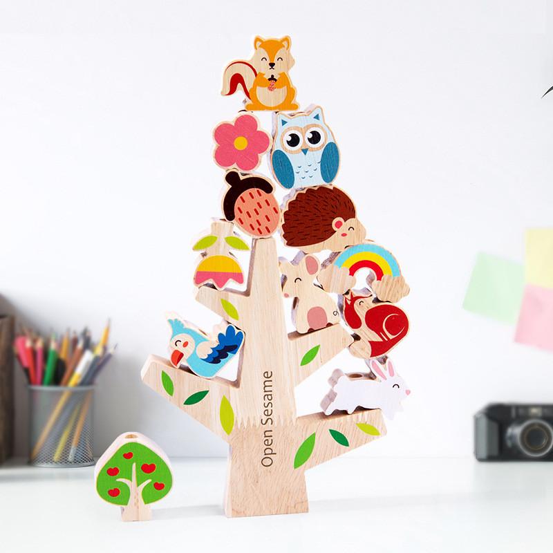 Toddler Balance Wooden Play Set With Shape Matching And Interaction Parentchild