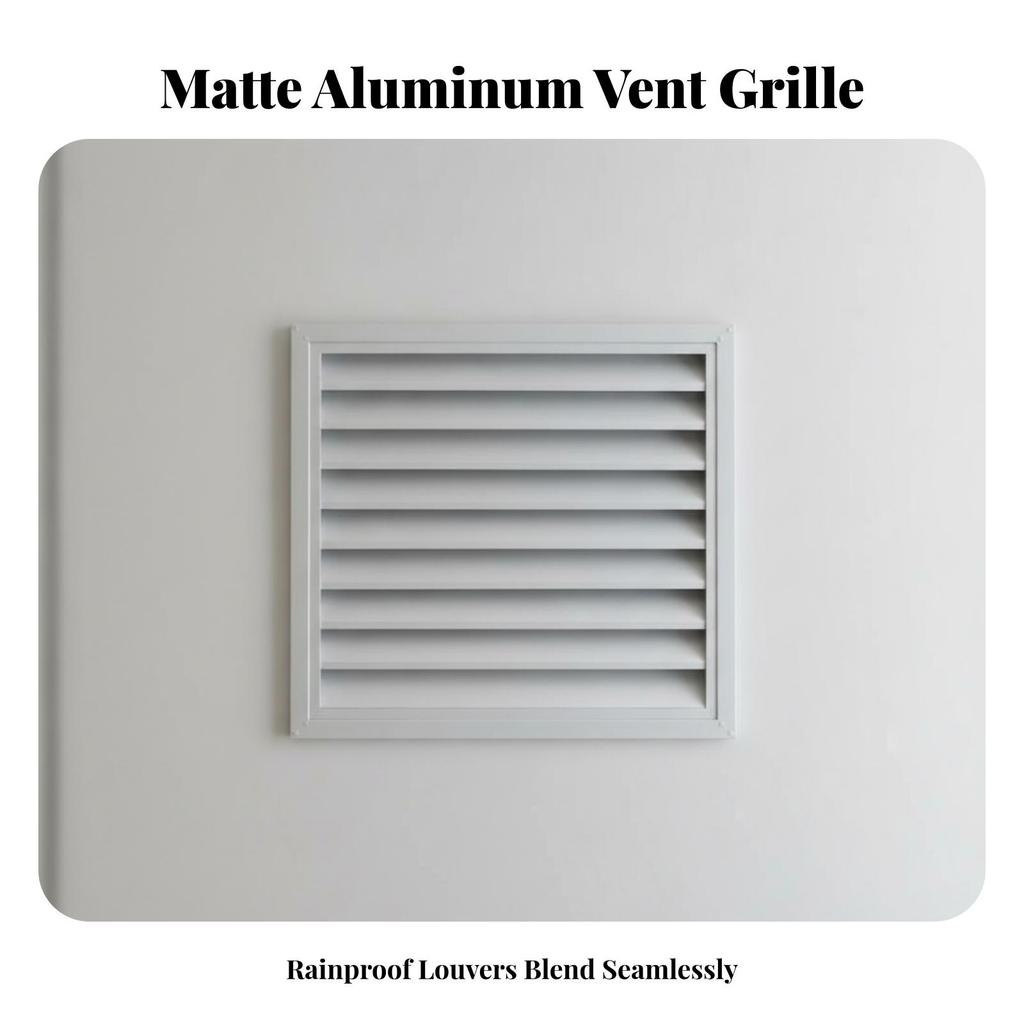 Louvered Ventilation Grille Weather-Resistant Aluminum Vent Cover Wall