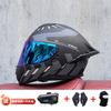 Full Face Motorcycle Helmet With External Bluetooth Module Men Women Large Rear Wing Sport Style DOT Approved