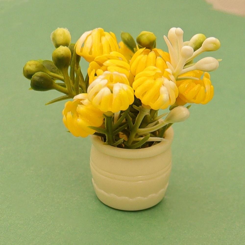 3pcs Plastic Green Luo Plant 1:12 Finished Flower Vase Potted Plant Doll House Accessories