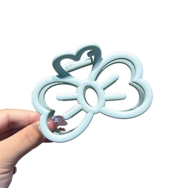 Charming Resin Hair Accessory Lovely Pink Bow Knot Clip For Teens