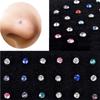 Curved Stainless Steel Rhinestone Nose Studs, L-Shaped Piercing Jewelry, 10-Pack