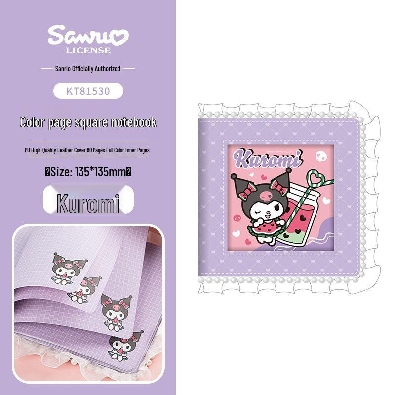 Sanrio Cartoon Notebook - 80 Sheets, Cute Designs featuring Pochacco, Kuromi, Hello Kitty