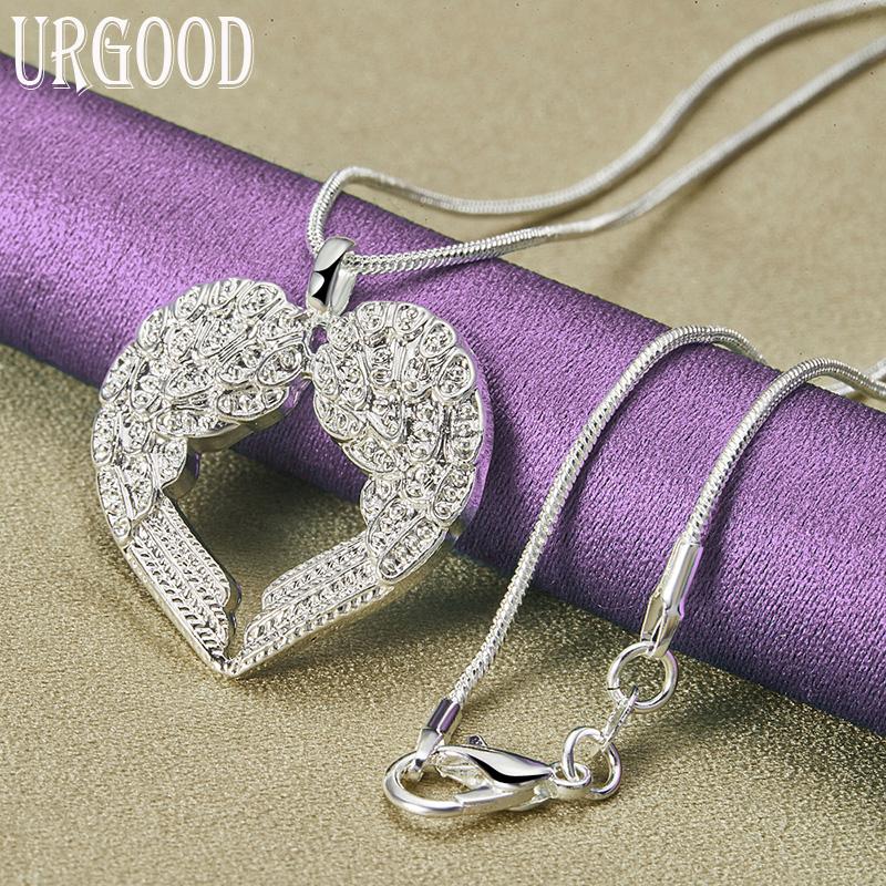 Colier cu pandantiv cu inimă, argint 925, bijuterii de modă