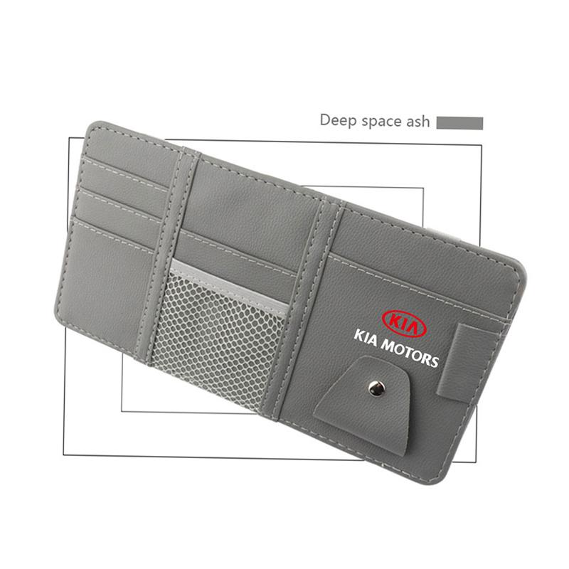 Car Sun Visor Organizer Glasses Clip Pocket Card Storage For KIA Sportage Ceed Sorento Cerato Optima Picanto Rio Soul k5 StonicYJ1