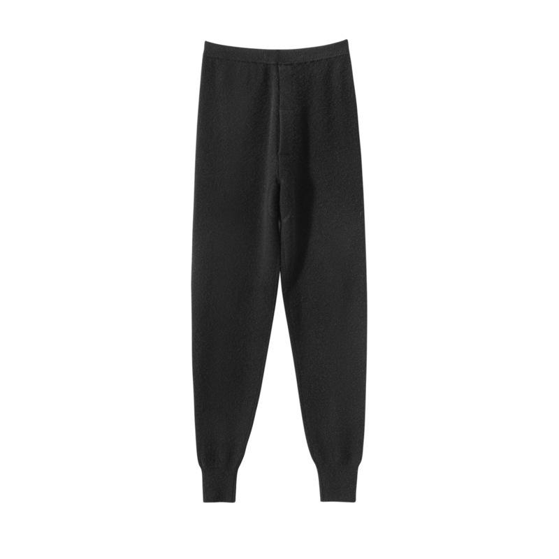 Men's Thick Knit Cashmere Leggings: Warm Stretch Inner Pants