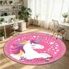 Wild Animals (509) Theme Round Crystal Velvet Rug Custom Name Text Personalized Floor Mat Home Decor Non Slip Crystal Carpet