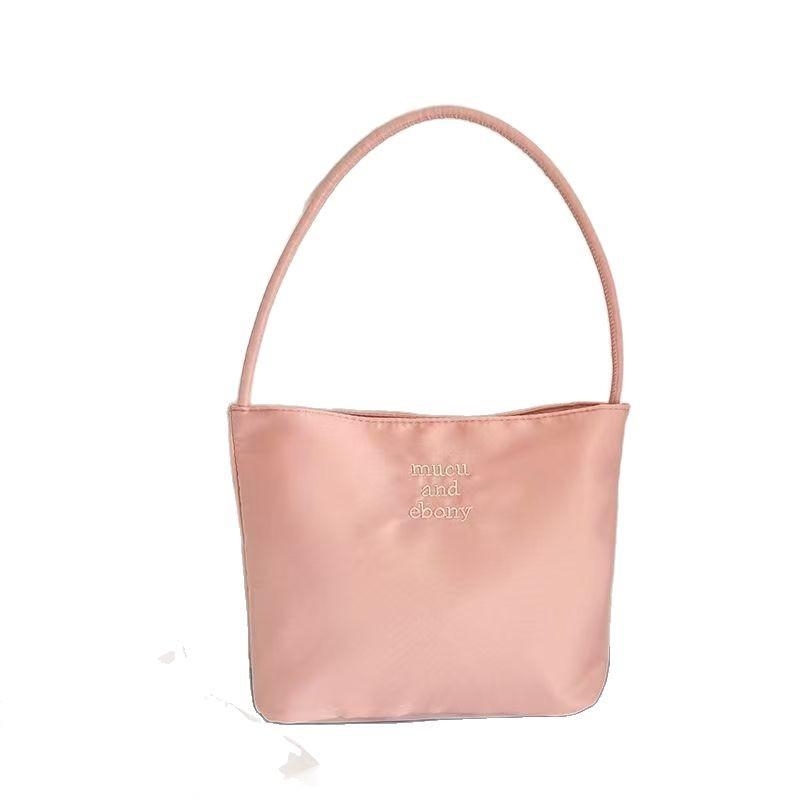 Fashion Embroidered High-Stretch Waterproof Nylon Shoulder Bag for Women, Casual Underarm Crossbody Purse