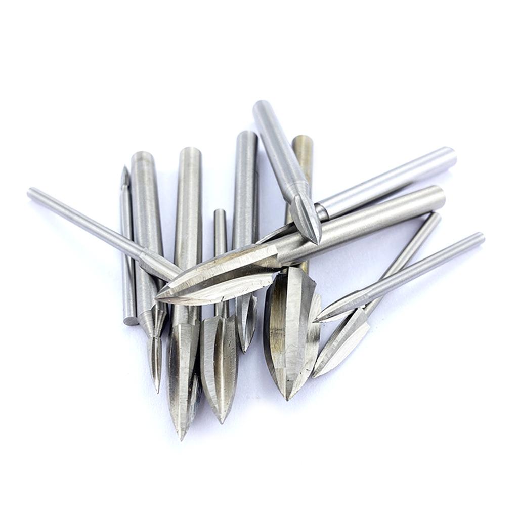 7Pcs Wood Carving Engraving Drill Accessories Bit Fitment For Rotary Tools 6mm Shank Woodworking Chisel Insert Cutter