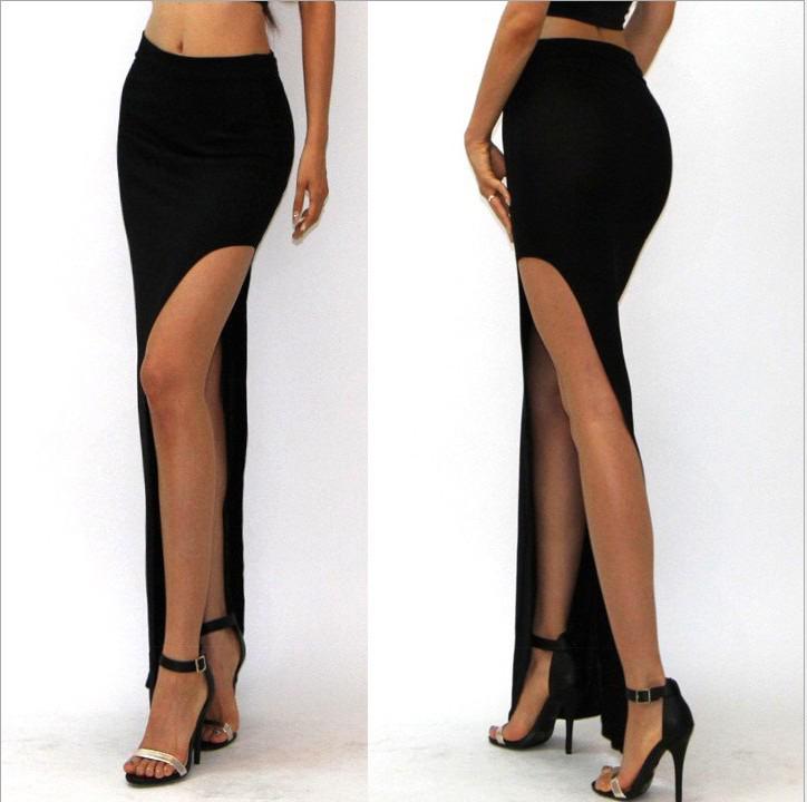 High Waist Sexy Multicolor Side Slit Bodycon Dress