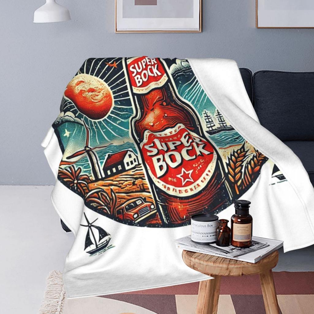 Super Bock Since Logo Anime Blanket Fleece Sofa Throw Blanket Lightweight for Couch Bedding Office Throws Bedspread Quilt