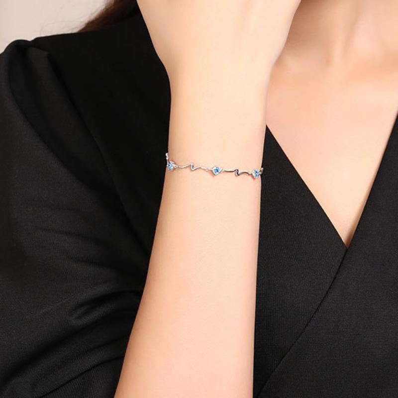 925 Silver Beautiful Stars Bracelets for Women Korean Designer Party Wedding Fashion Jewelry Holiday Gifts