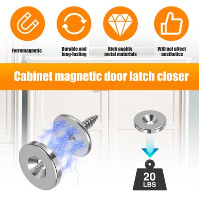 12Pcs Cabinet Door Magnetic Closure Metal Magnetic Door Hidden Closing Magnetic Door Catch Closer for Cabinet Closet