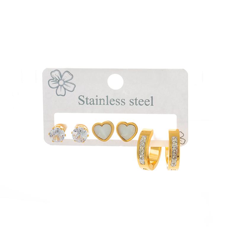 Stainless Steel Butterfly Heart Star Round Earrings For Women Fashion Simple Daily Jewelry Gifts Wholesale