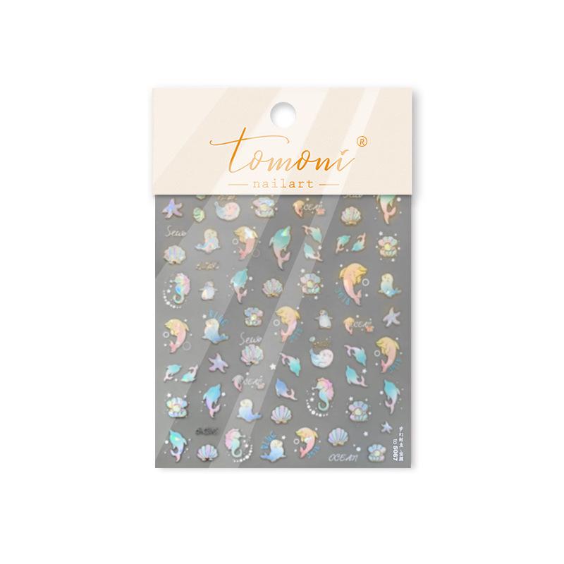Tomoni 3D Dreamy Whale Metal Nail Stickers for Kids
