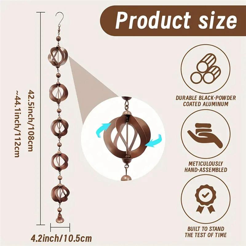 Outdoor Hanging Rain Chain Outdoor Wind Chime Hanging Garden Decoration