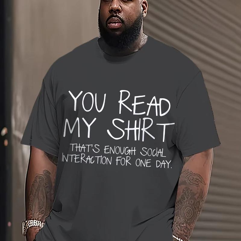 Men s Funny Saying T-Shirt You Read My Shirt... That s Enough Social Interaction Bold White Text Print Red Casual Tee S разноцветный