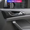 LHD Inner Door Handle Cover Sticker for VW Tcross T-cross 2018-2026 Carbon Fiber Door Panel Stickers Trim 4PCS Accessories