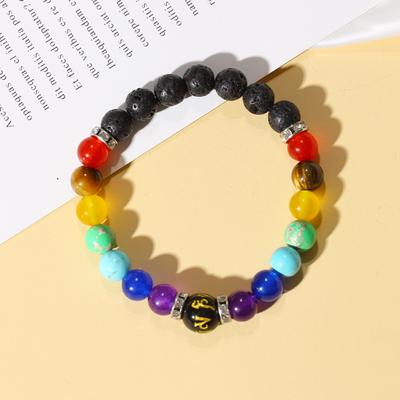 Bracelet Vent Ethnique Bracelet Chakra Coloré Fait Main Perlé Bracelet Homme et Femme Bijou de Main