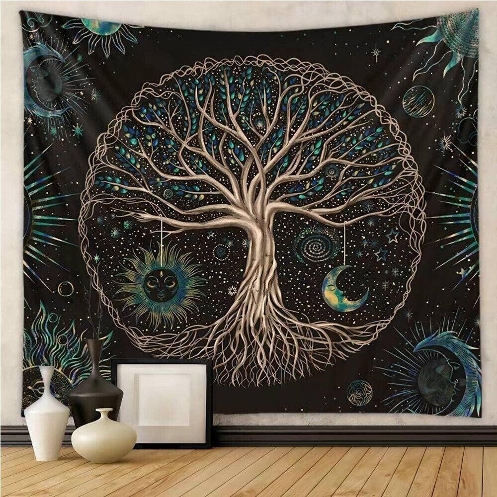 psychedelic tree of life tapestry 75x100