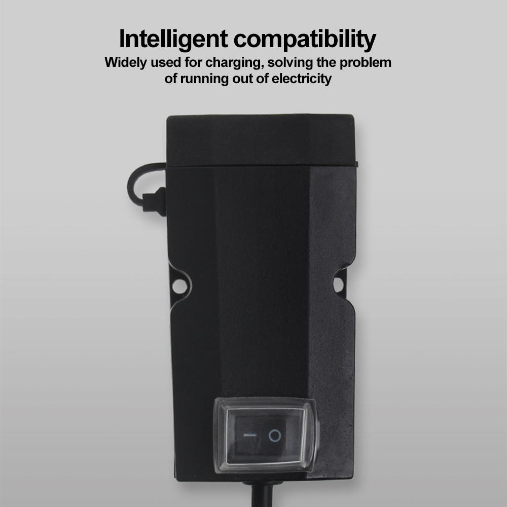 12V-24V Motorcycle USB Charger QC3.0/3.1A Dual Usb Port Waterproof Motorcycle Handlebar Charger Adapter with Switch Motorbike Accessories