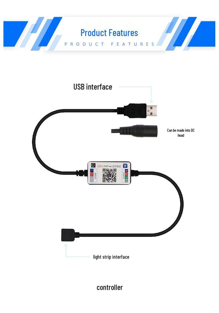 RGB LED Bluetooth Mini Music Controller with 24-Key Remote