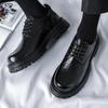 Leather shoes men's new winter British business leisure Martin leather platform heightening big head derby shoes