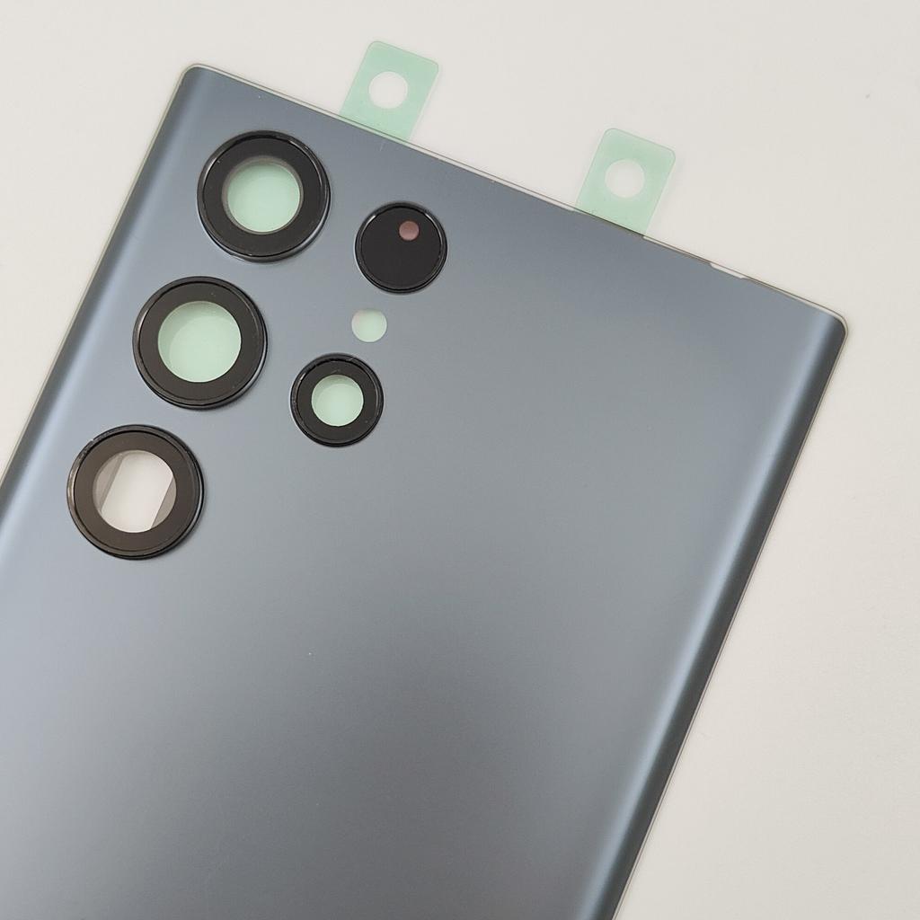 Matte Glass For Samsung Galaxy S22 Ultra 5G Battery Cover Rear Lid Back Door Housing  +  Camera Lens Glue Adhesive
