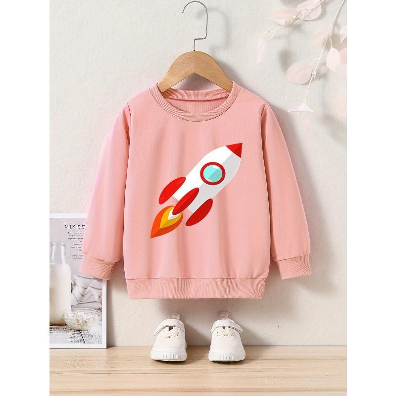 Spring/Autumn Cartoon Print Round Neck Sweatshirt Sportswear