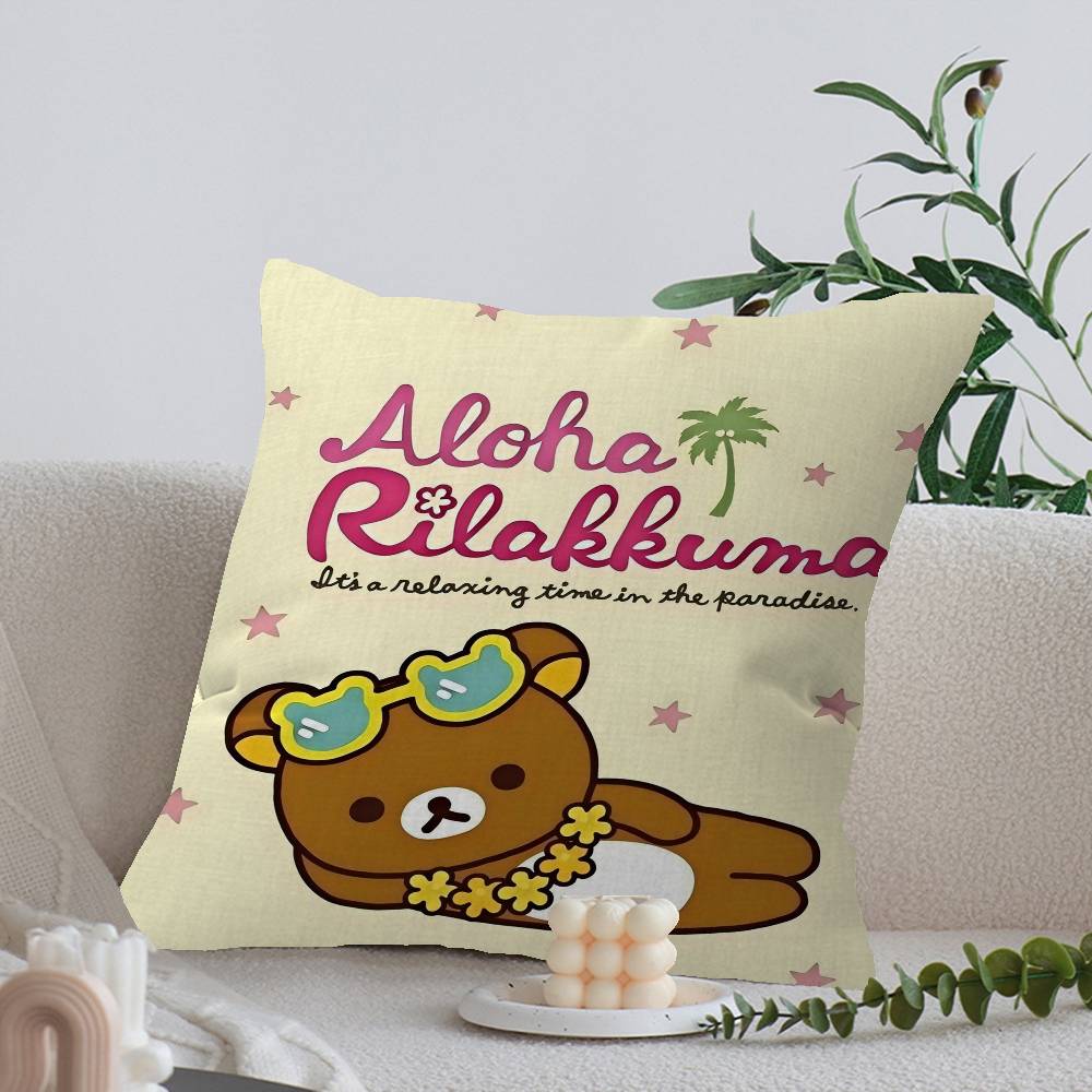 Cartoon Rilakkuma Decorative Room Aesthetics Pillow Case Home Decor Bedroom Sofa Bed Couch Pillow Cover x