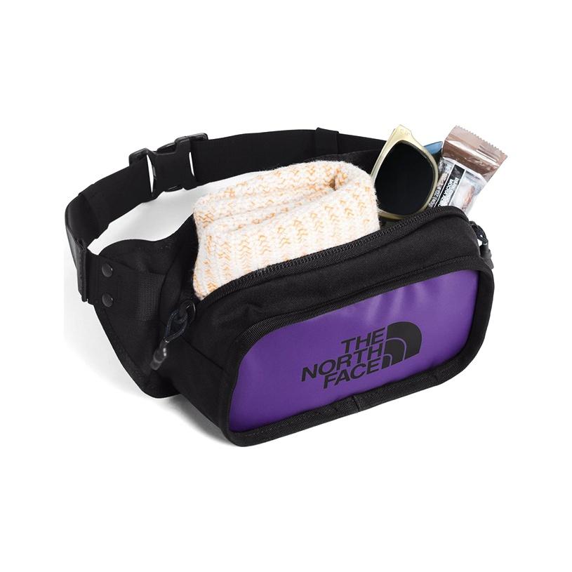 The North Face 4.3L Casual Lightweight Waist Bag Outdoor Unisex Bags Black Purple NF0A3KZX-S96