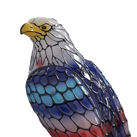 Bald Eagle Table Lamp, Resin American Eagle Night Light, Red White Blue Patriotic Independence Day Bedside Lamp for Bedroom, Living Room, Nightstand,