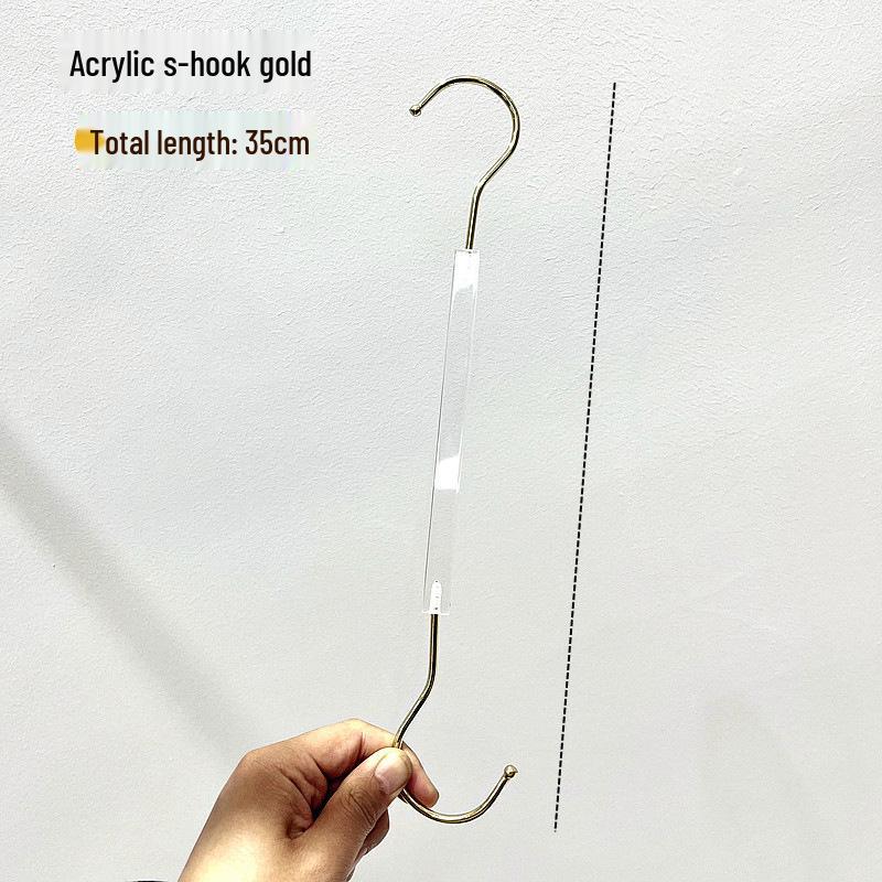 Large Transparent Crystal Acrylic Clothes Hook Clip with Stainless Steel for Socks and Pants