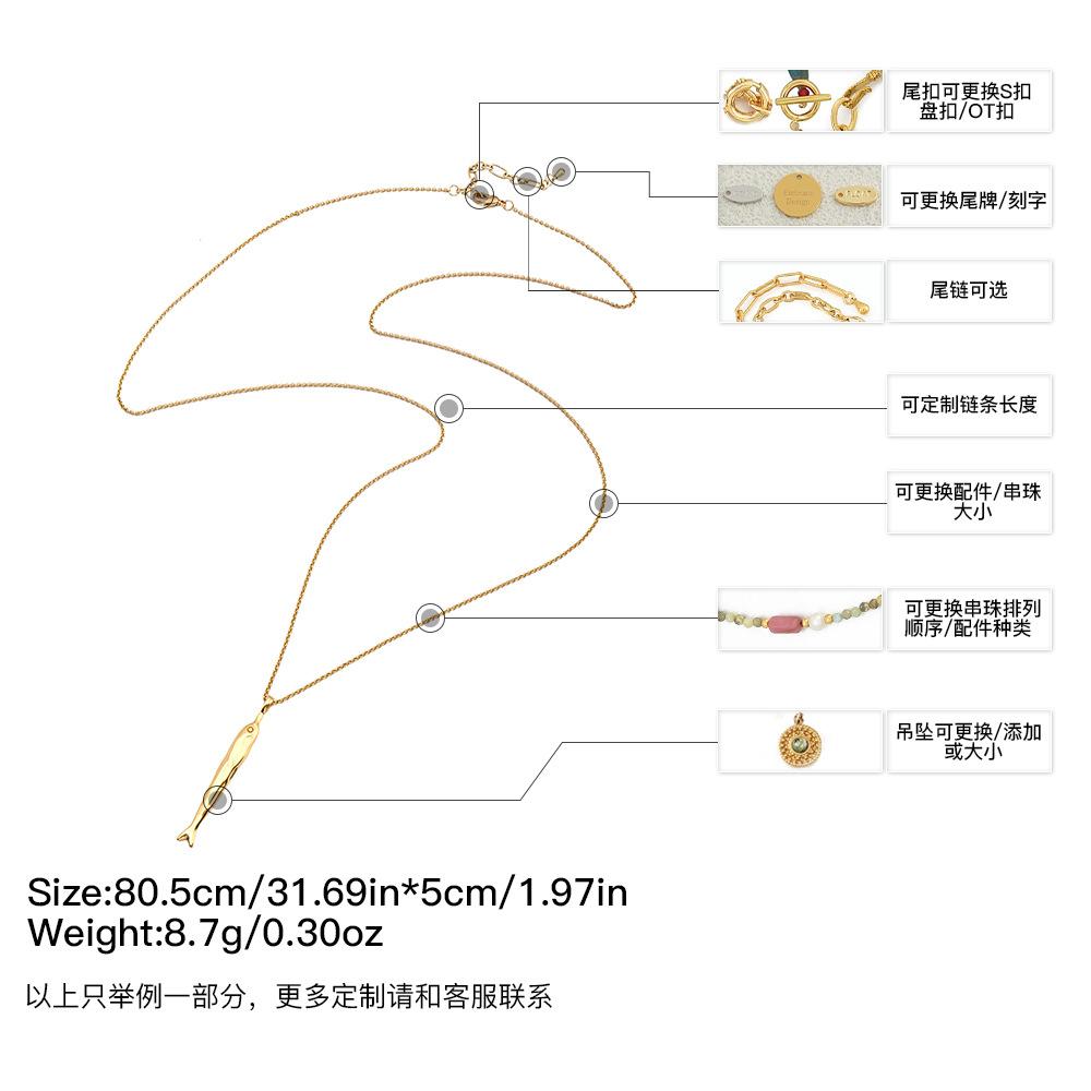 GEMCHIC Women s Retro Art Goldfish Pendant Necklace Copper 18K Gold Plated Sweater Chain