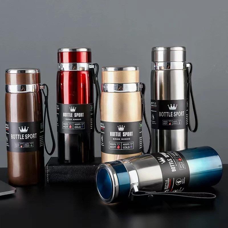 1L Thermal Water Bottle 316 Stainless Steel Tea Water Keep Cold and Hot Water Bottole Vacuum Flasks Large Capacity Sports Kettle