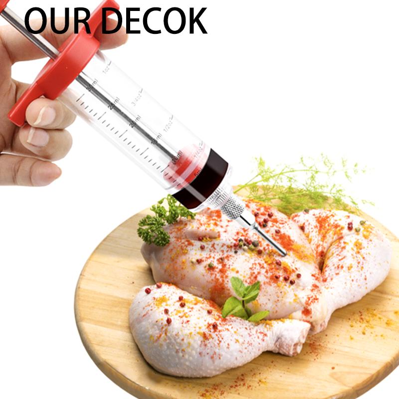 Grill BBQ Verktøysett Grill Sprøyte Kjøkkentilbehør Sausinjektor Stekenål Festrekvisitt Hjemmeforsyninger