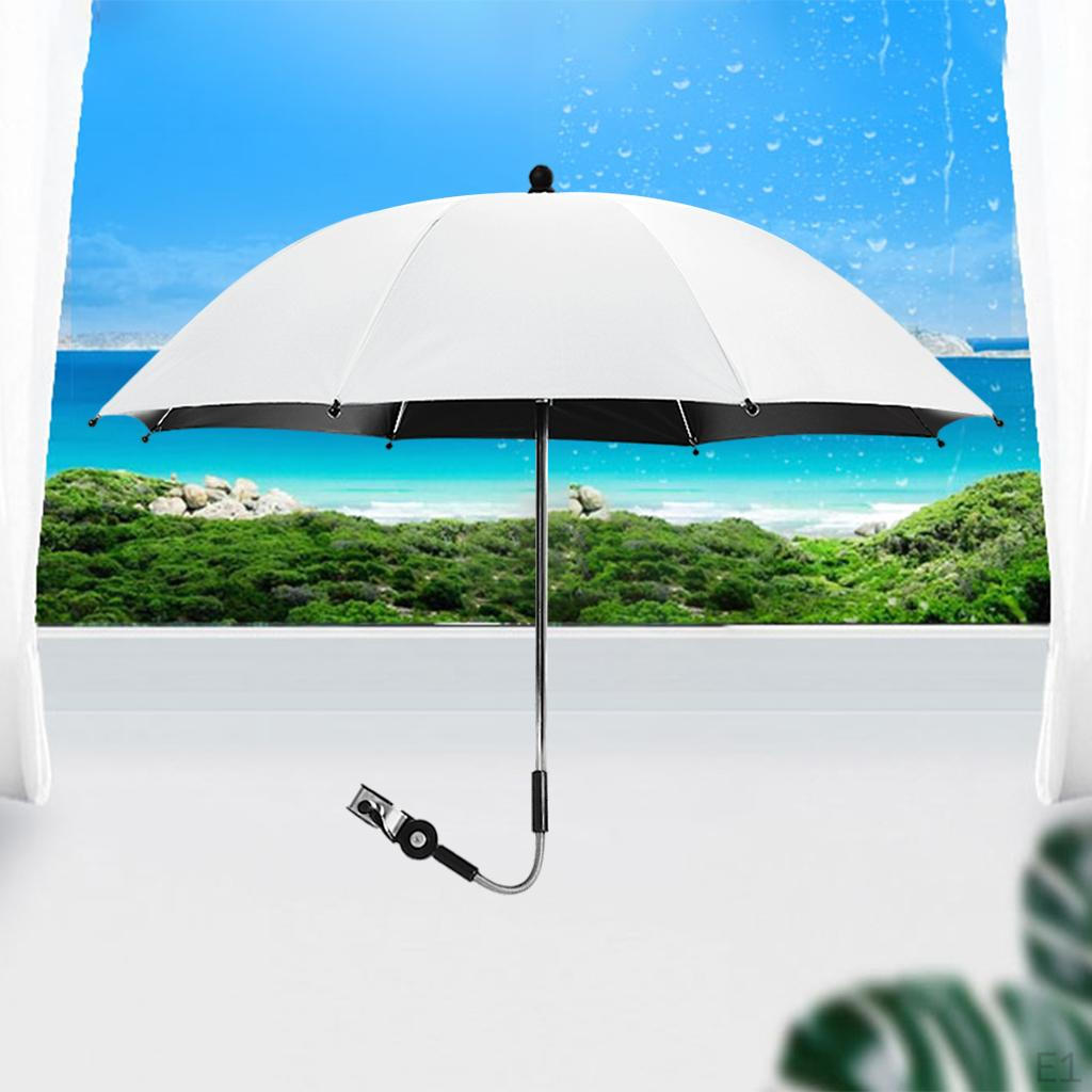 Parasol Shade Umbrella Sun Rain Protecter with Fixing Device for Chairs Pram Strollers